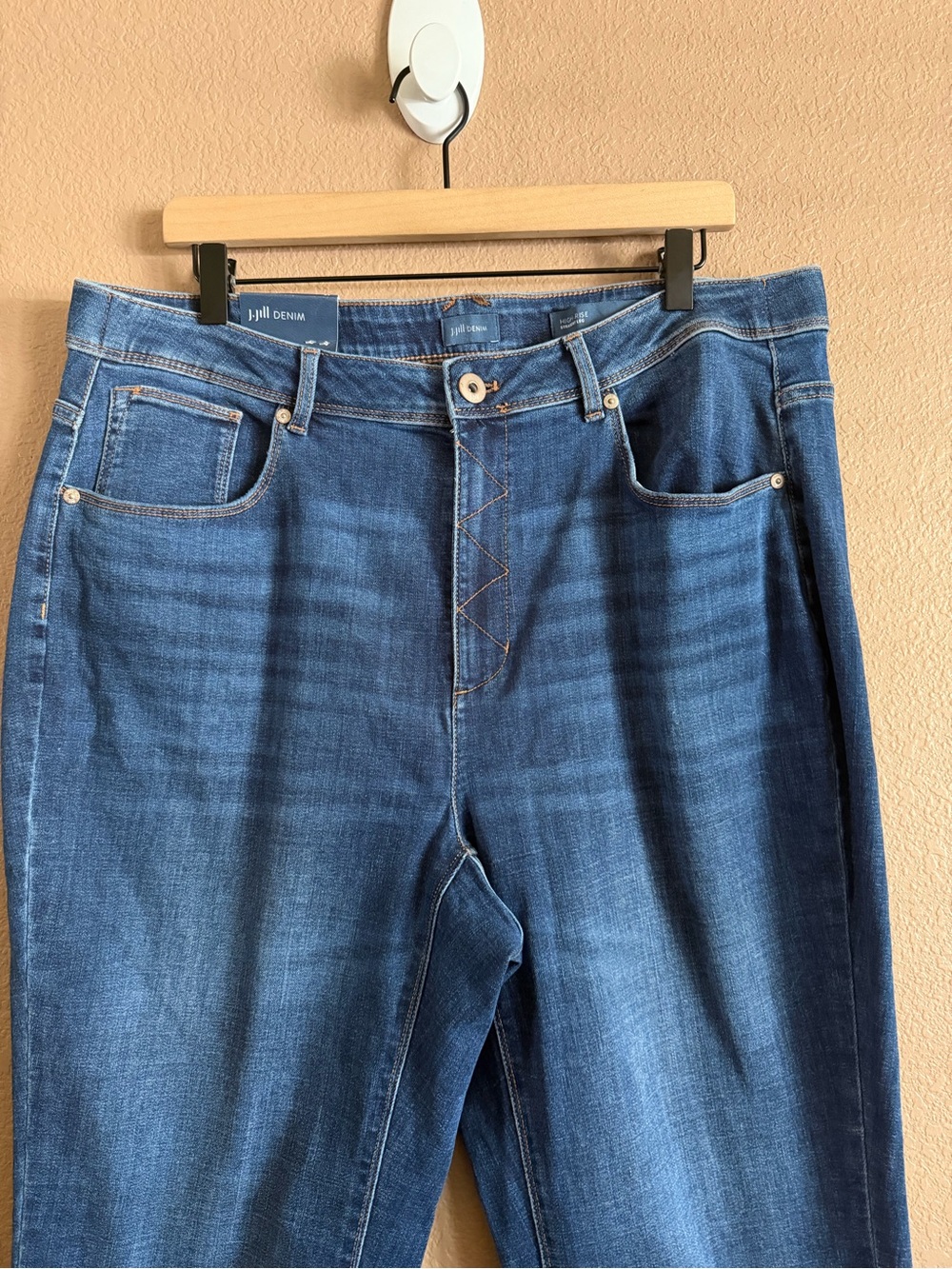 J. Jill Women’s High Rise Straight Leg Jeans Portside Wash Size 18 NWT - Picture 3 of 16